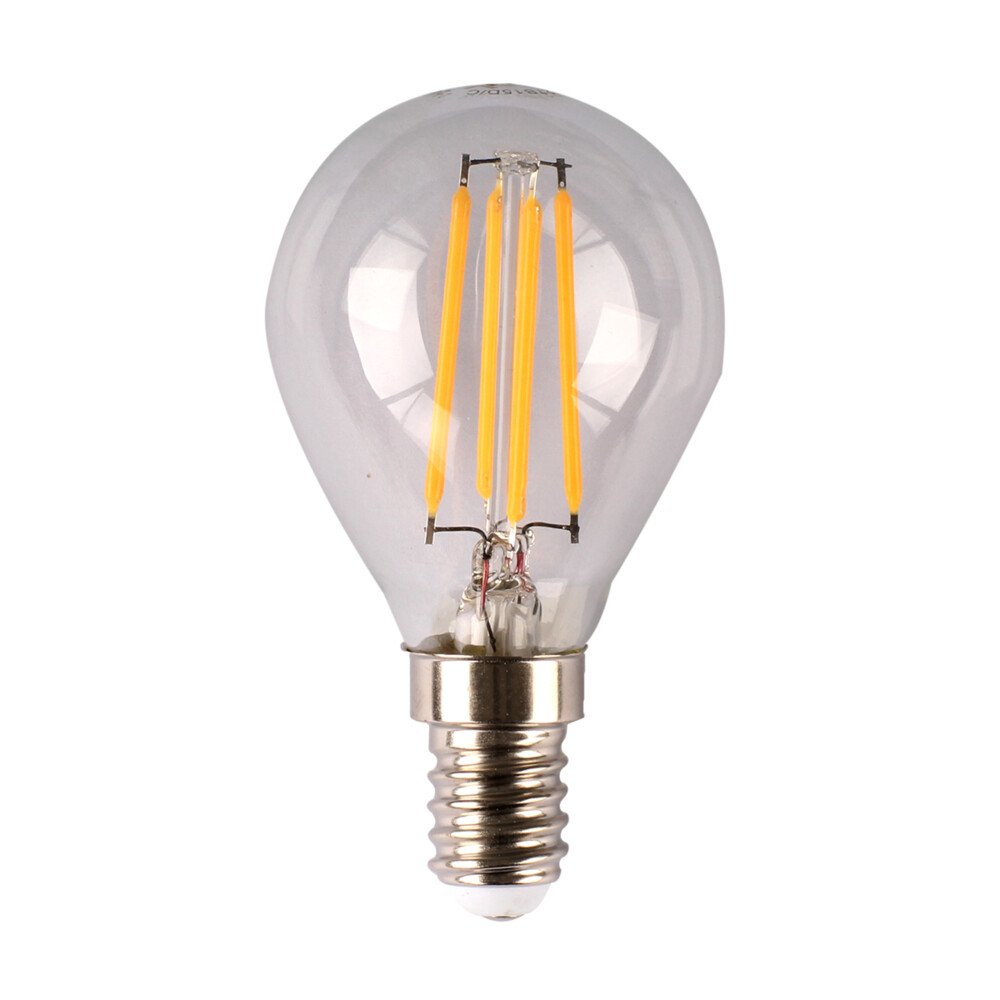 Fancy LED Filament Globe 240V 4W SES Clear Glass 5000K - LFR50E14D/C