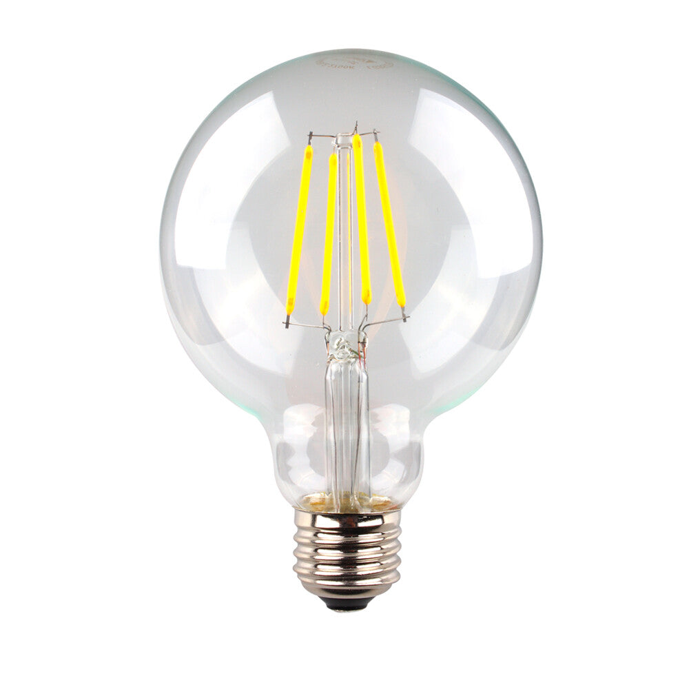 Buy LED Filament Globes Australia LG95 LED Filament Globe 240V 6W ES Clear Glass 5000K - LG95/50E27D/C