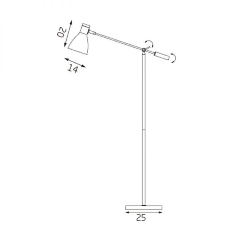 Scandinavian Adjustable Floor Lamp in White - LL-27-0037W