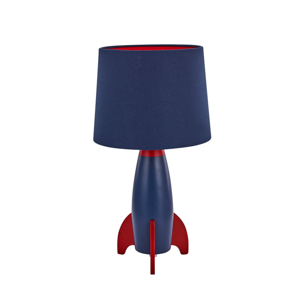 Buy Table Lamps Australia Rocketship 1 Light Table Lamp Navy Blue & Red - LL-27-0208