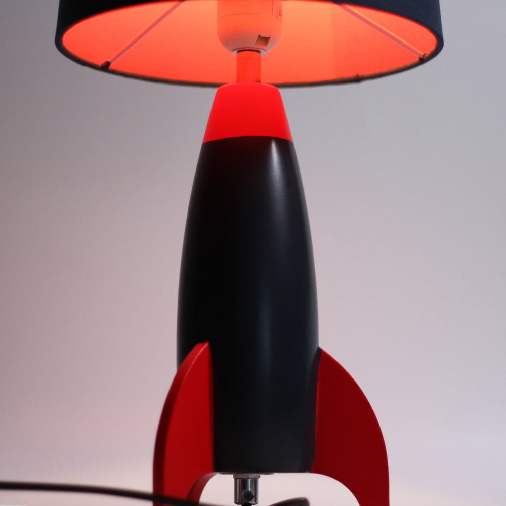 Buy Table Lamps Australia Rocketship 1 Light Table Lamp Navy Blue & Red - LL-27-0208