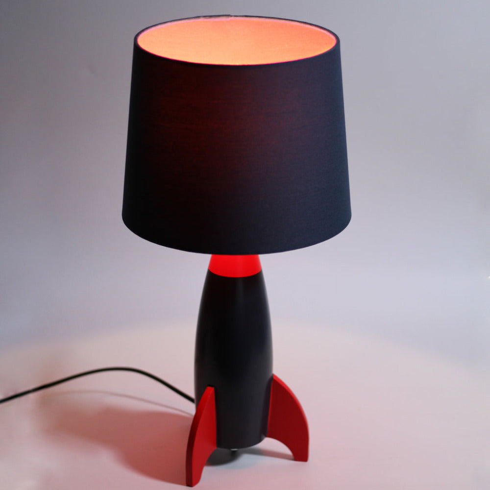 Buy Table Lamps Australia Rocketship 1 Light Table Lamp Navy Blue & Red - LL-27-0208