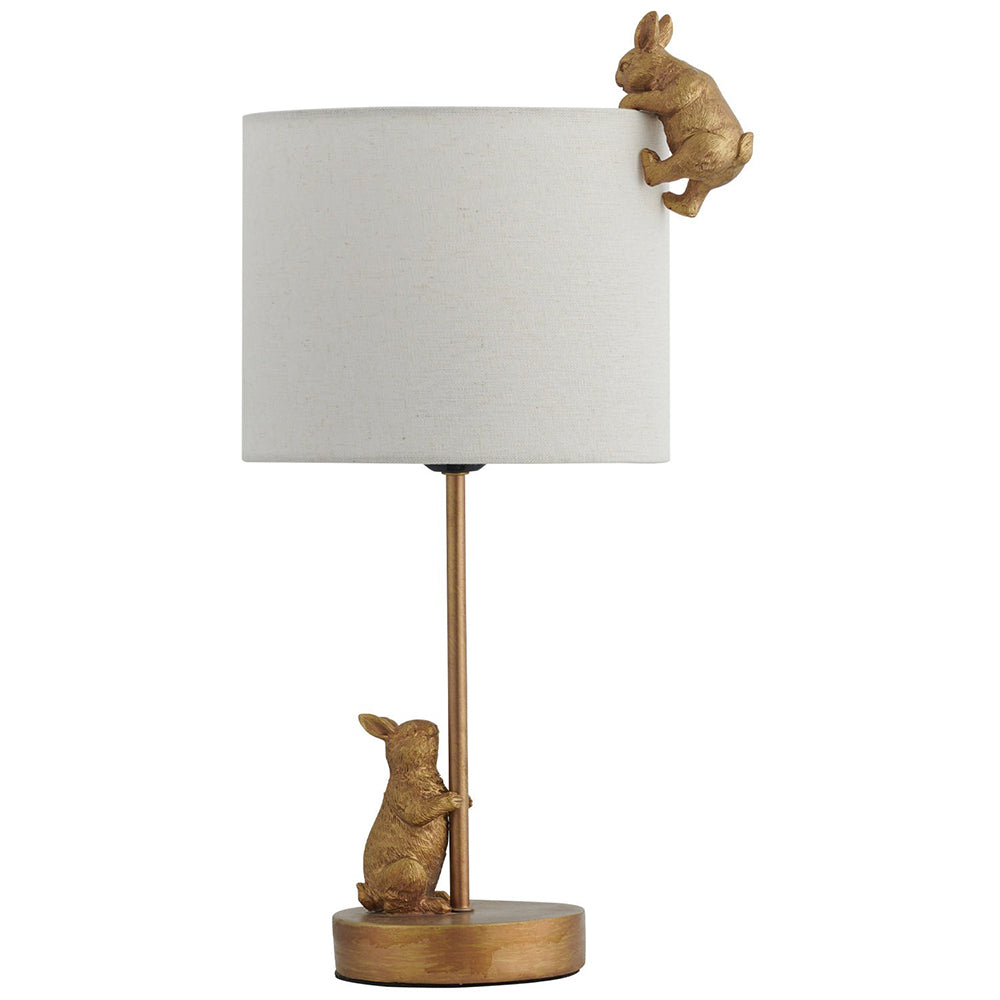 Buy Table Lamps Australia Two Rabbits Table Lamp Gold Iron / White Fabric - LL-27-0223