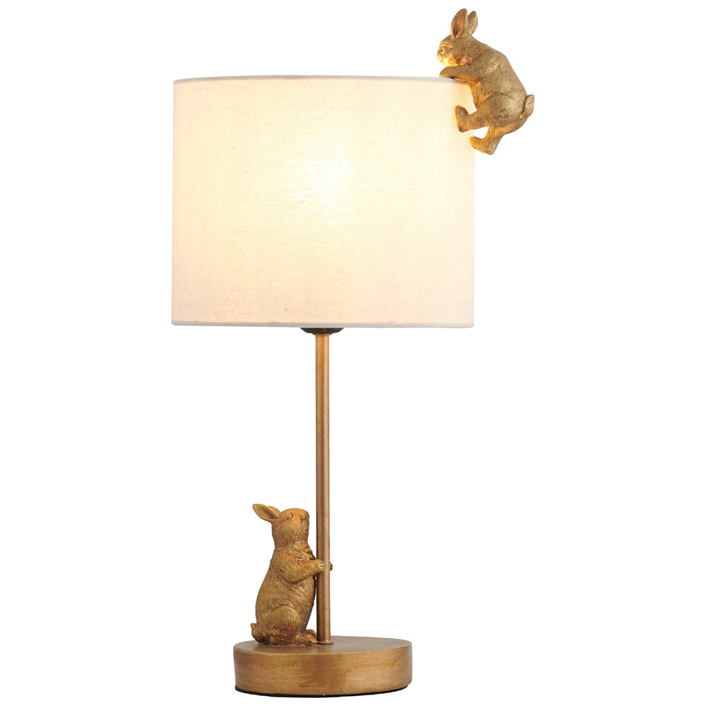 Buy Table Lamps Australia Two Rabbits Table Lamp Gold Iron / White Fabric - LL-27-0223