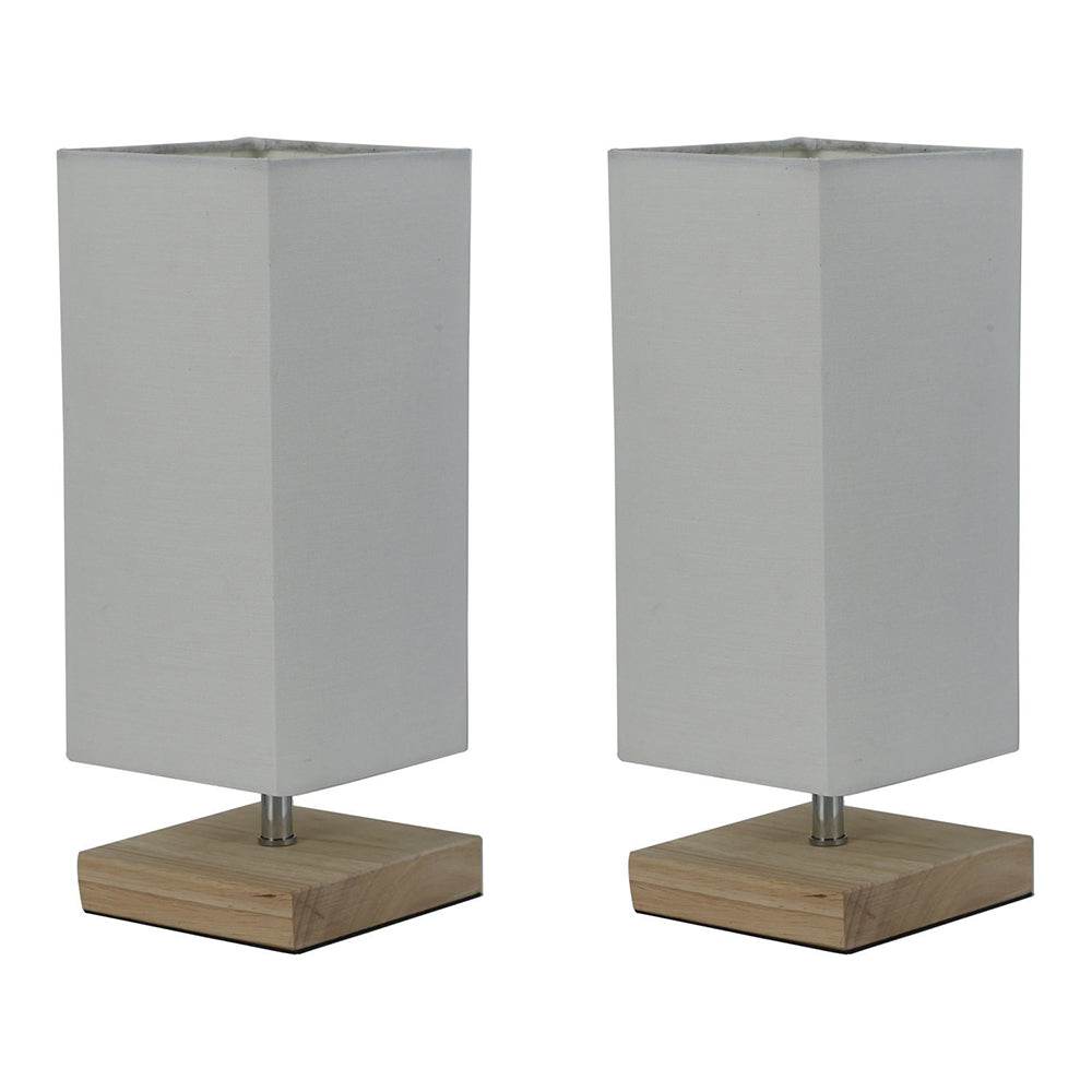 Buy Table Lamps Australia Mano Square Set of 2 Table Lamp White Fabric - LL-27-0233