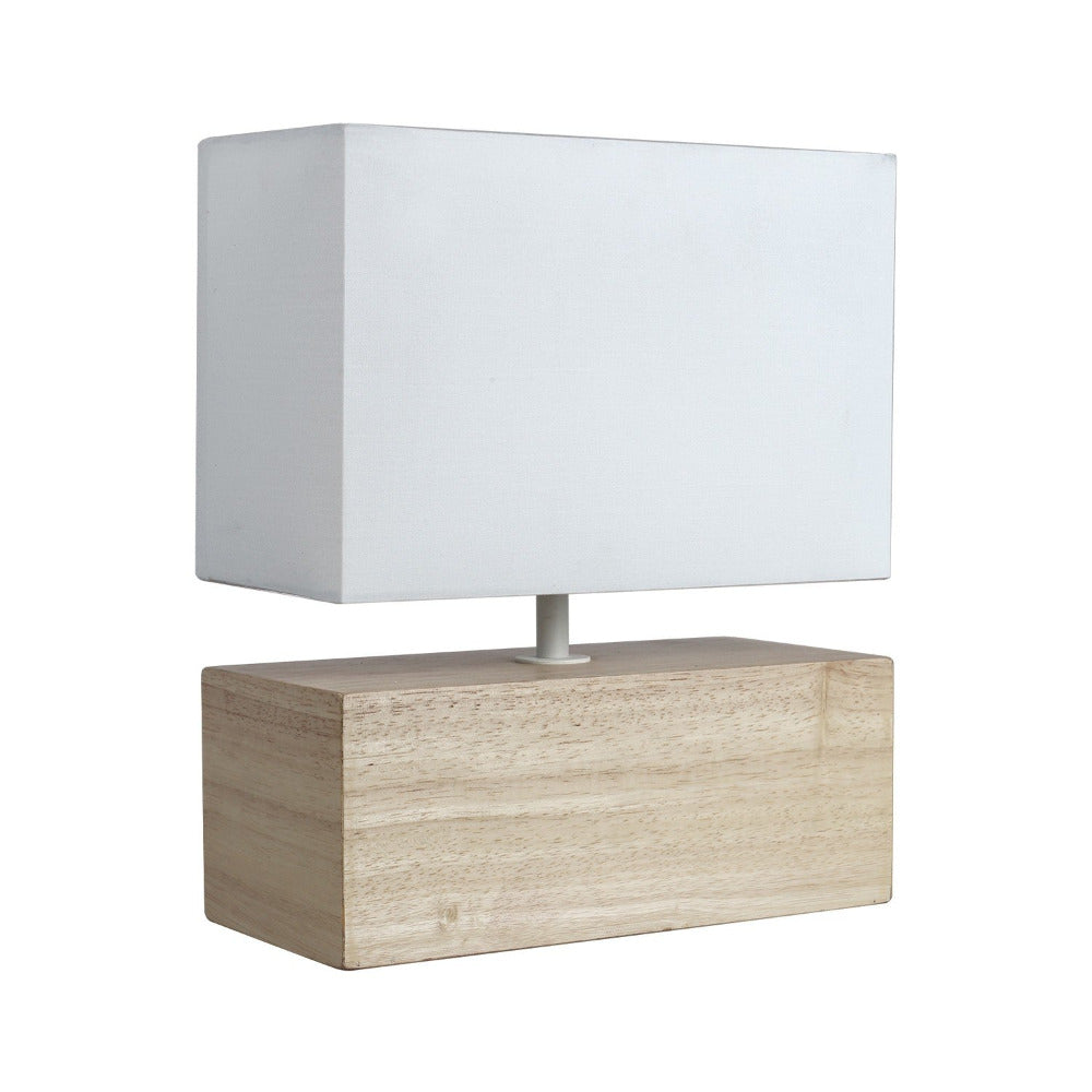 Buy Table Lamps Australia Mano Rectangle Table Lamp White Fabric - LL-27-0235