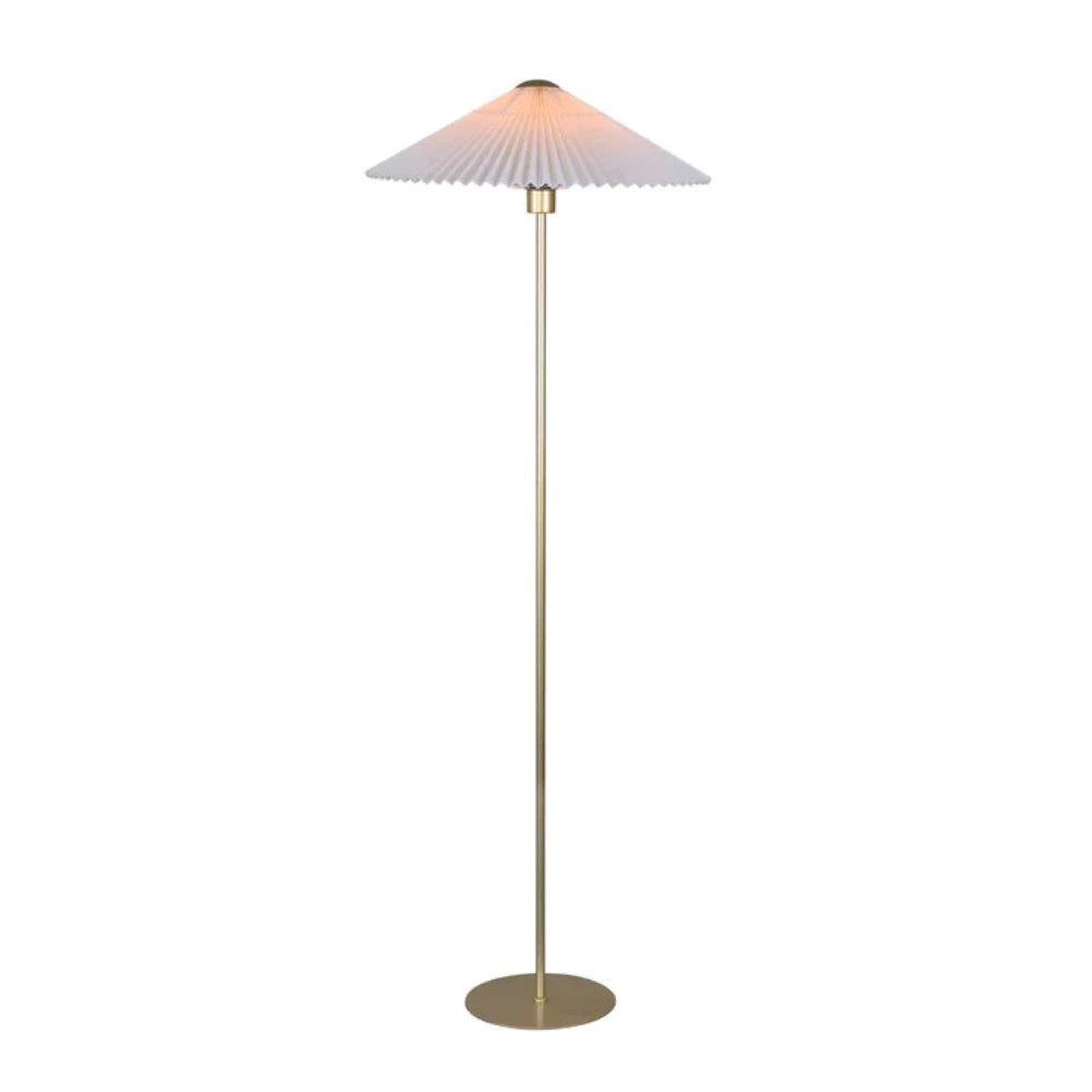 Peck Pleated Floor Lamp White Metal - LL-27-0256