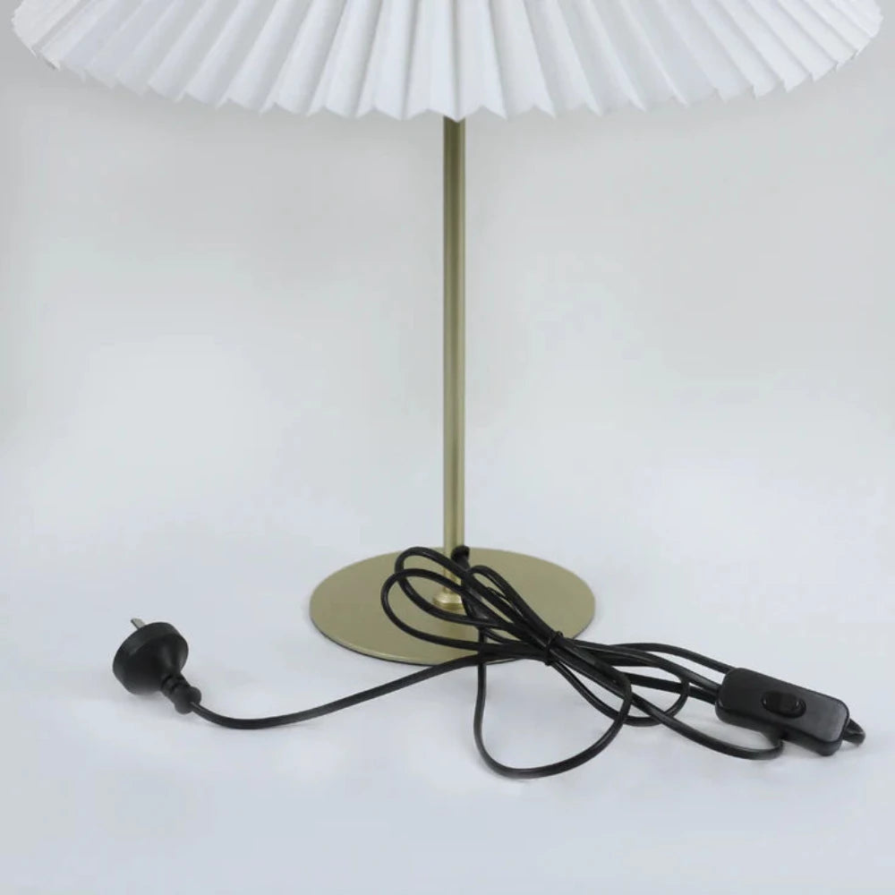 Buy Table Lamps Australia Peck Pleated Table Lamp White Metal - LL-27-0255