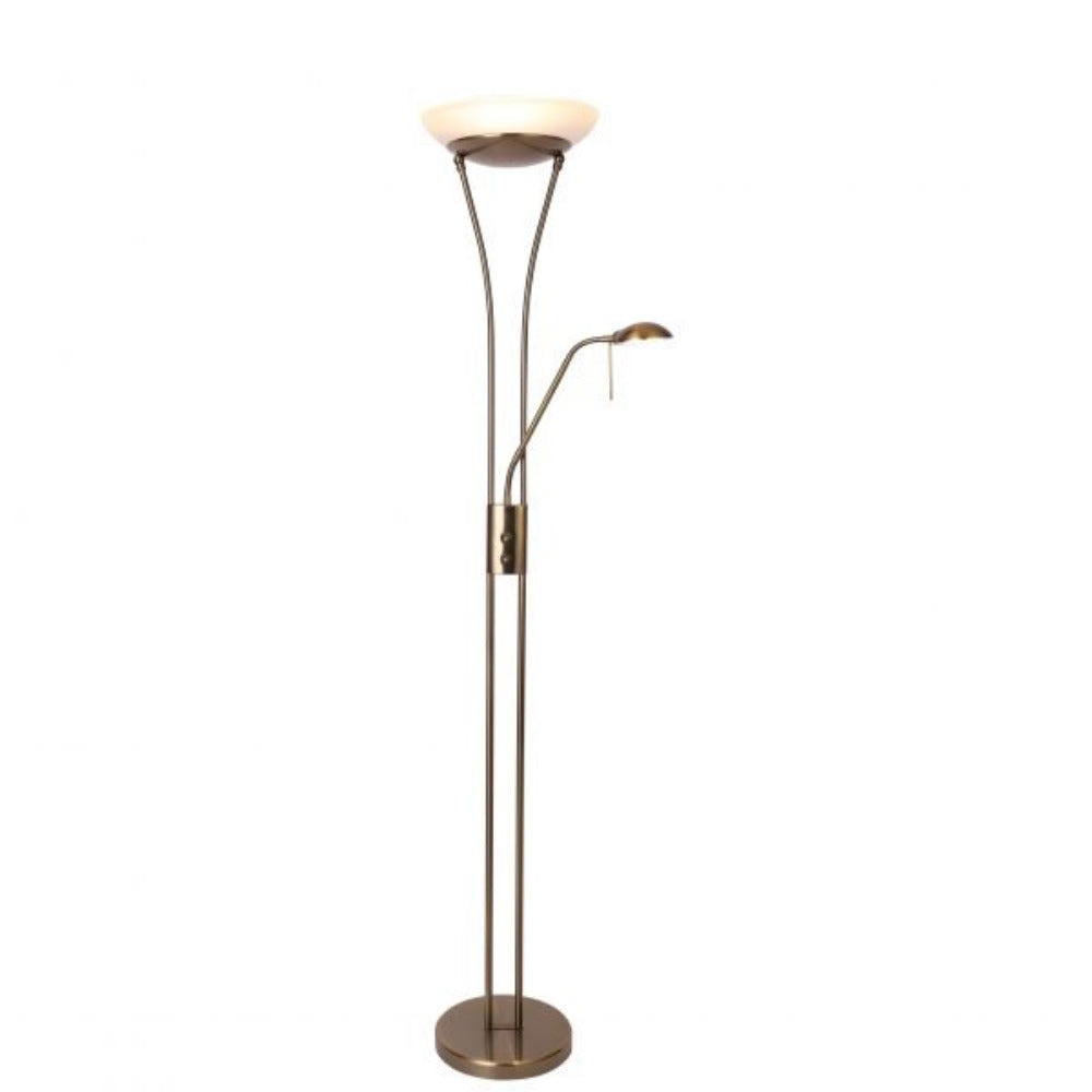 Reed LED Mother & Child Floor Lamp - Antique Brass - LL-LED-01AB