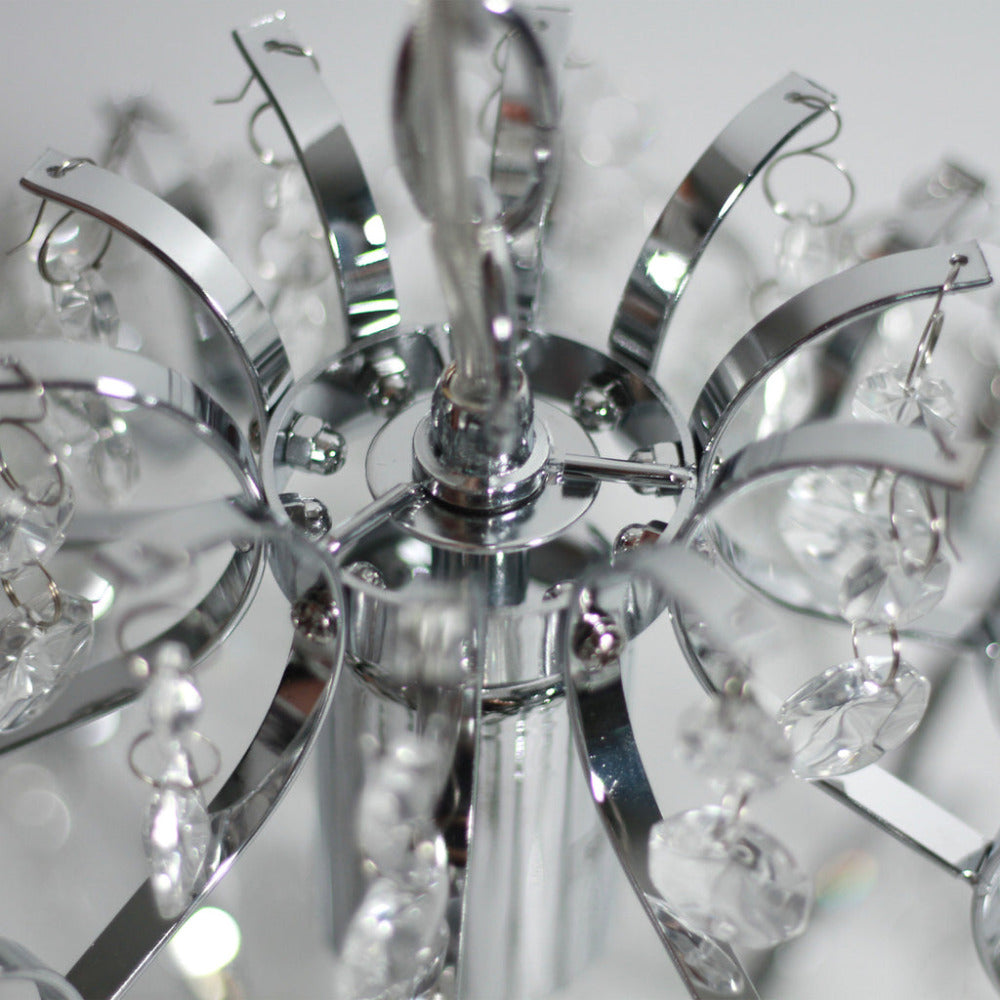 Baroque 1 Light Small Chandelier Chrome & Clear - LL002CH113S