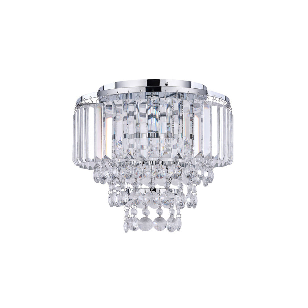 Caia 3 Light Crystal Ceiling Light Chrome - LL002CL121CH