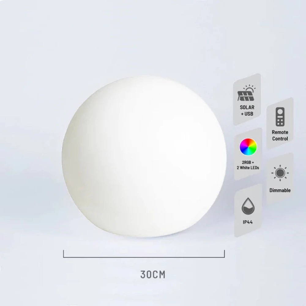 Buy Table Lamps Australia LED Mood Outdoor Portable Ball Light With Sensor White Plastic Battery RGB - LL0502