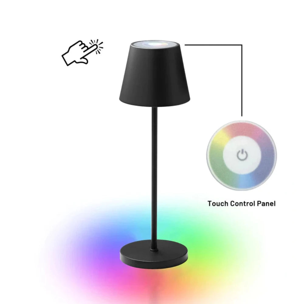 Buy Table Lamps Australia Enoki Portable Table Lamp 5V Battery Black Metal 3000K / RGB - LL0516B