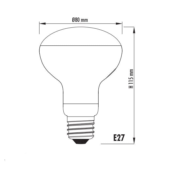 Buy LED Filament Globes Australia LED Filament Globe 240V 7W ES W80mm Mirror Reflector Glass 2700K - LR80WW/D