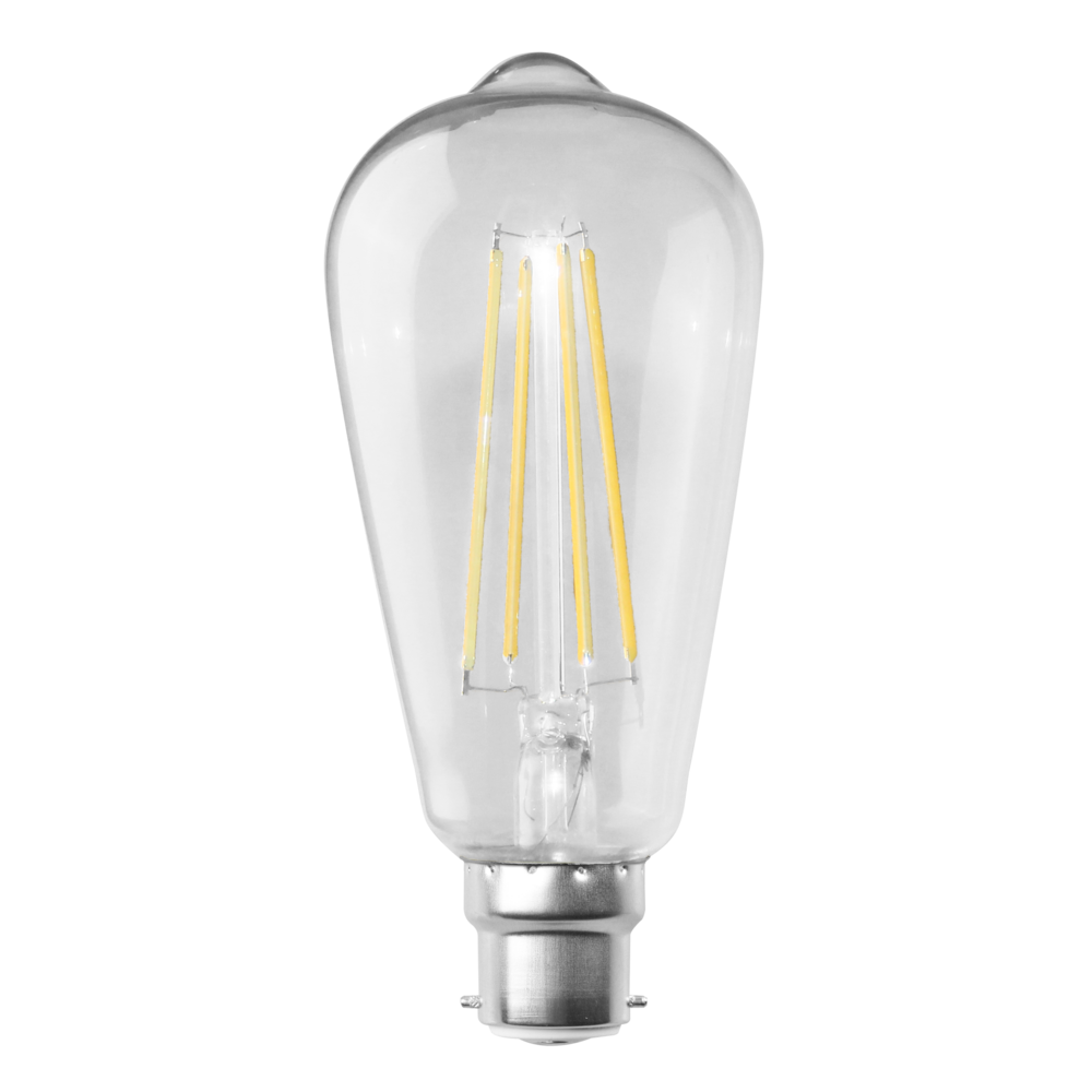 LED Filament Globe 240V 8W BC Clear Glass 3000K - LST21WW/B22D/C