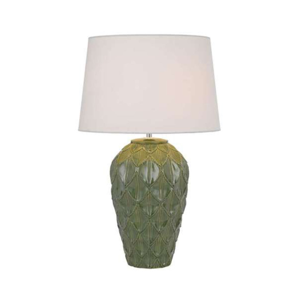 Buy Table Lamps Australia MADRID Table Lamp Green Ceramic / White Fabric - MADRID TL-GNWH