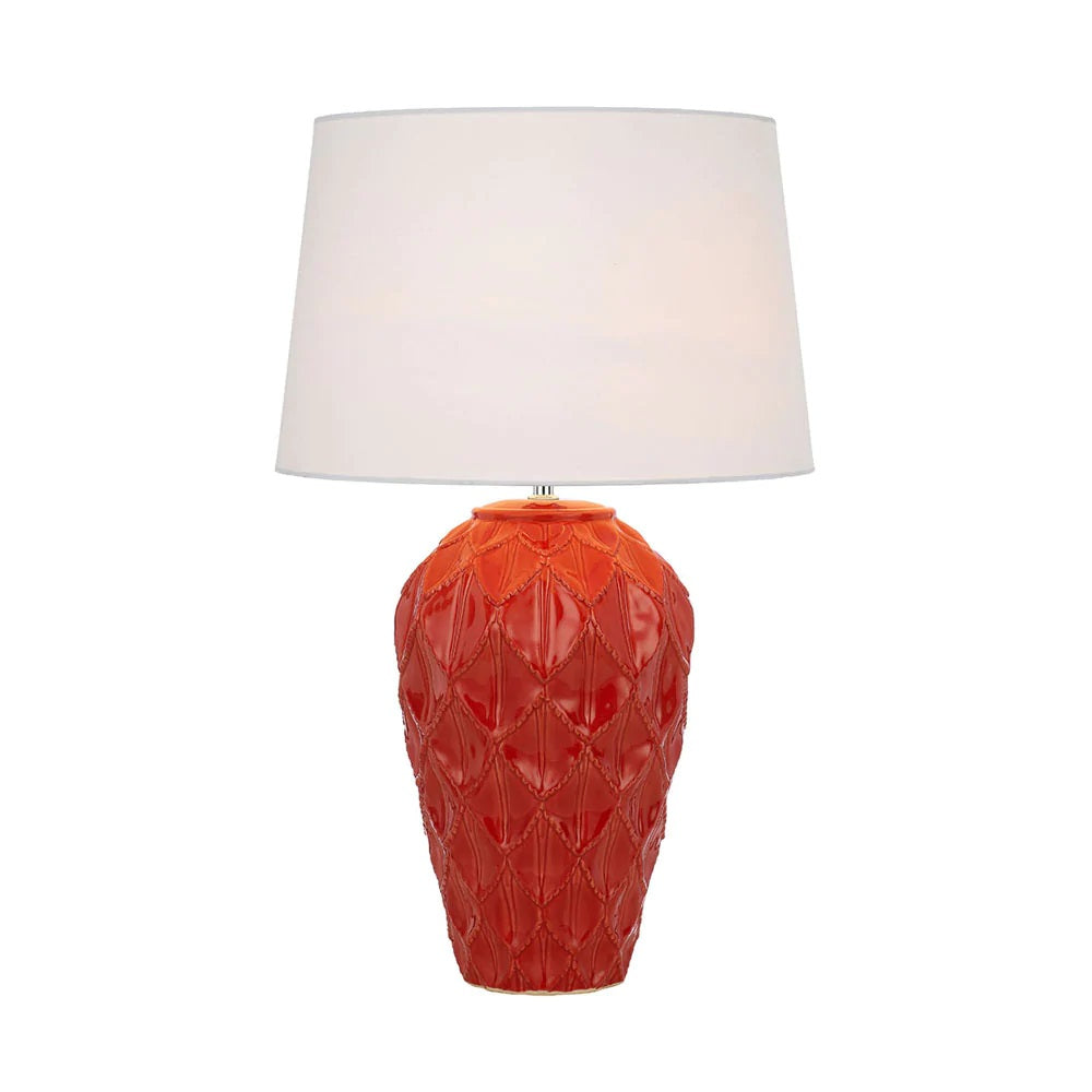 Buy Table Lamps Australia MADRID Table Lamp Red Ceramic / White Fabric - MADRID TL-RDWH