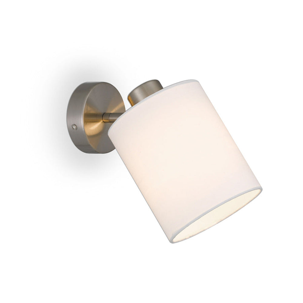 Buy Wall Sconce Australia Malone 1 Light Wall Light Nickel & White - MALONE WB-NKWH