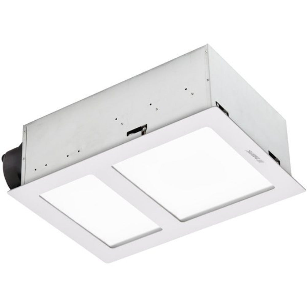 Aspire 2 x 400W Halogen 3 in 1 Bathroom Heater & High Extraction Exhaust Fan with LED Tricolour Panel Light White - MBHA800W