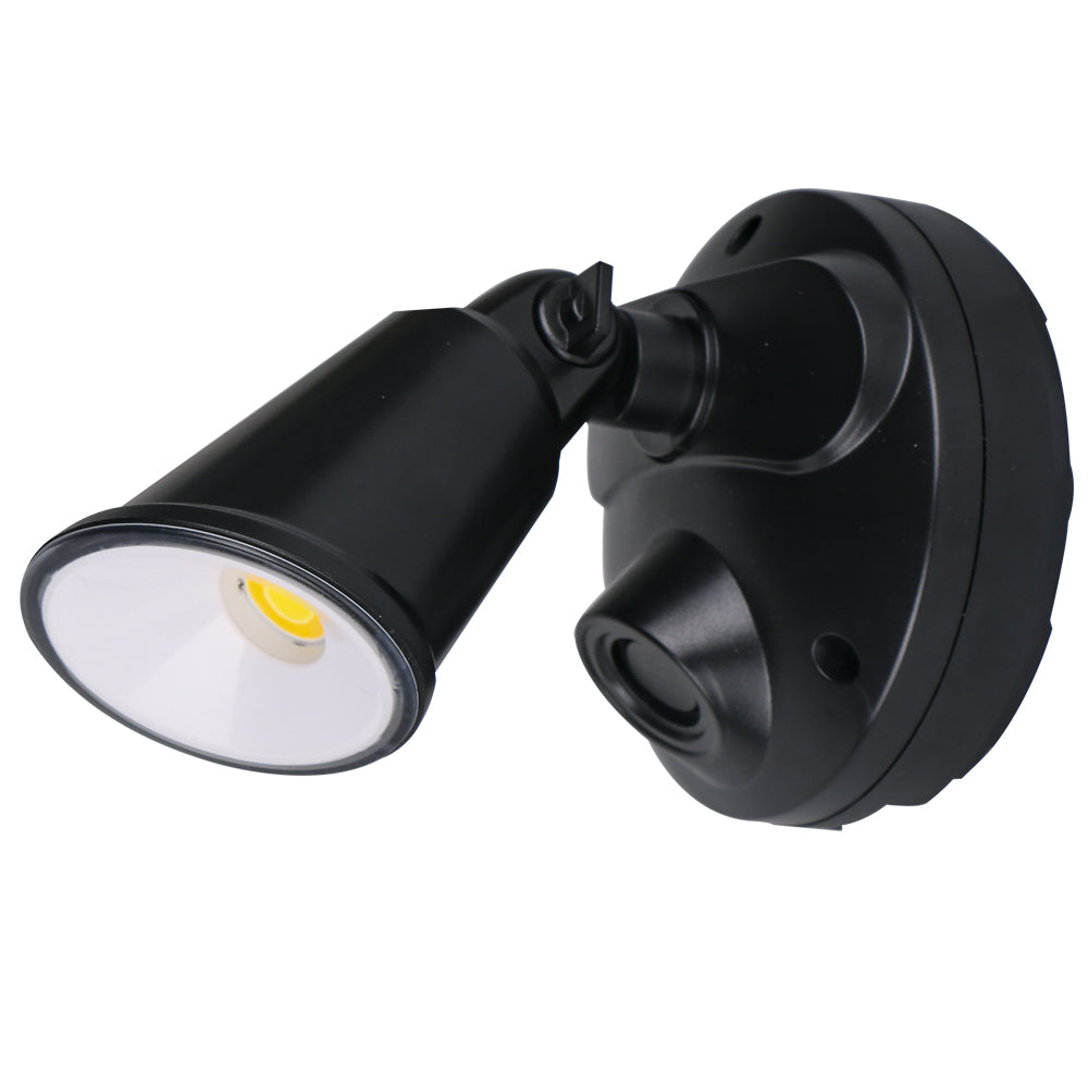 Defender Single Spot LED Outdoor Flood Light 10W Tricolour Matt Black - MLXD3451M