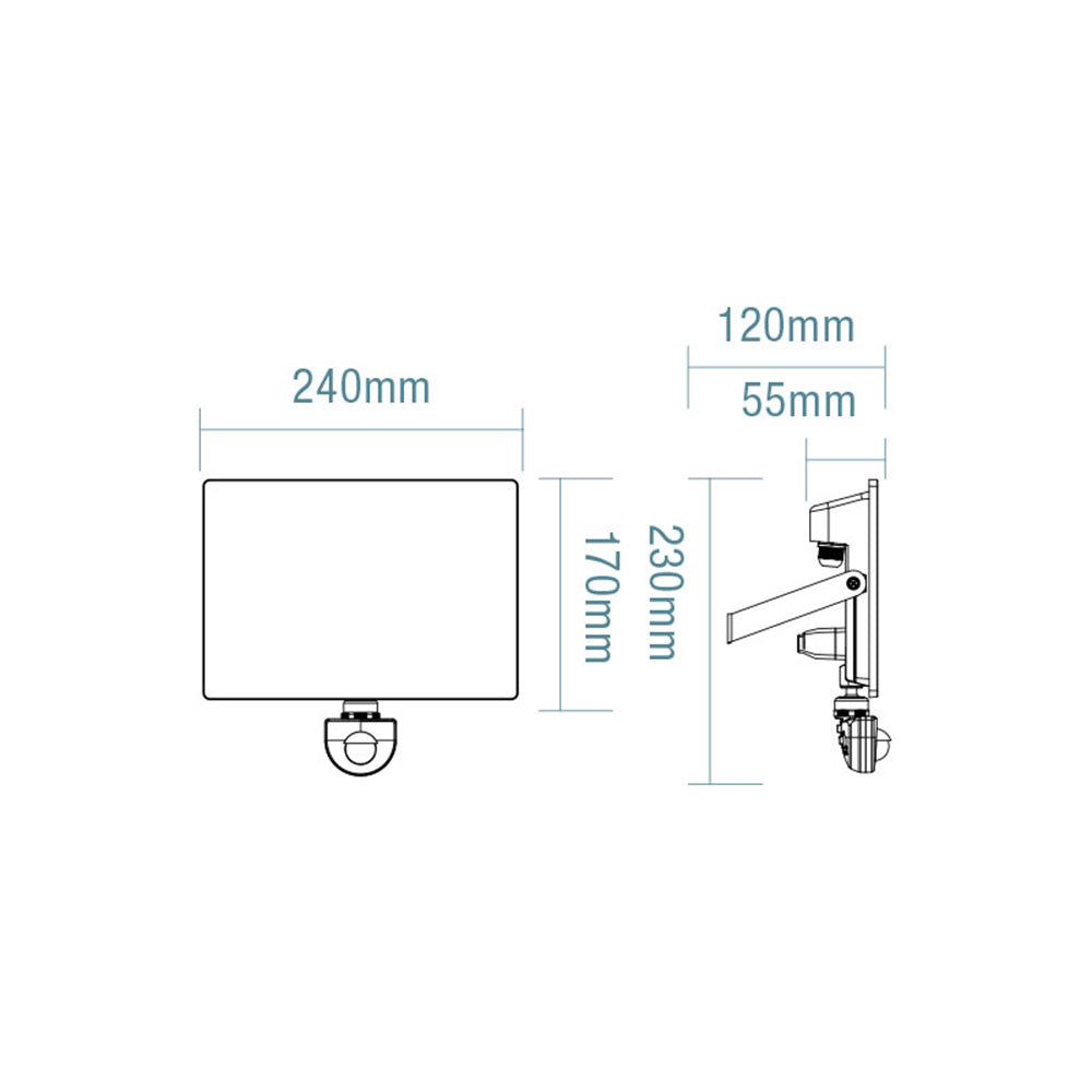 Buy Floodlights Australia Opal LED Flood light 50W With Sensor Black Aluminium 3 CCT - MLXO34550MS