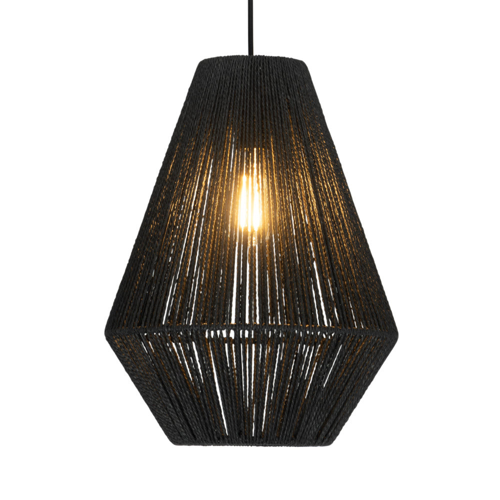 Buy Pendant Lights Australia Hobart Pendant Light Black Fabric - MPLS024BLK