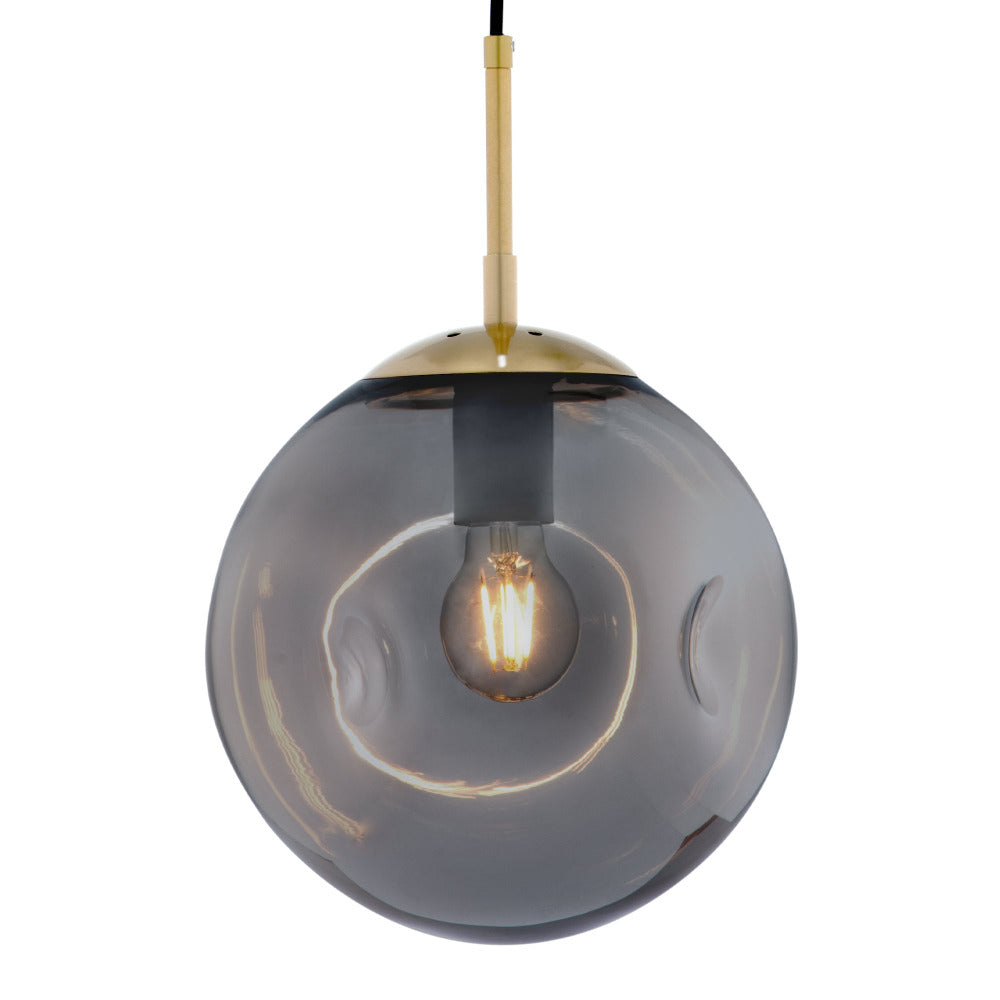 Buy Pendant Lights Australia Paddington Pendant Light W250mm Brushed Brass Smoke Glass - MPLS030S-SMK