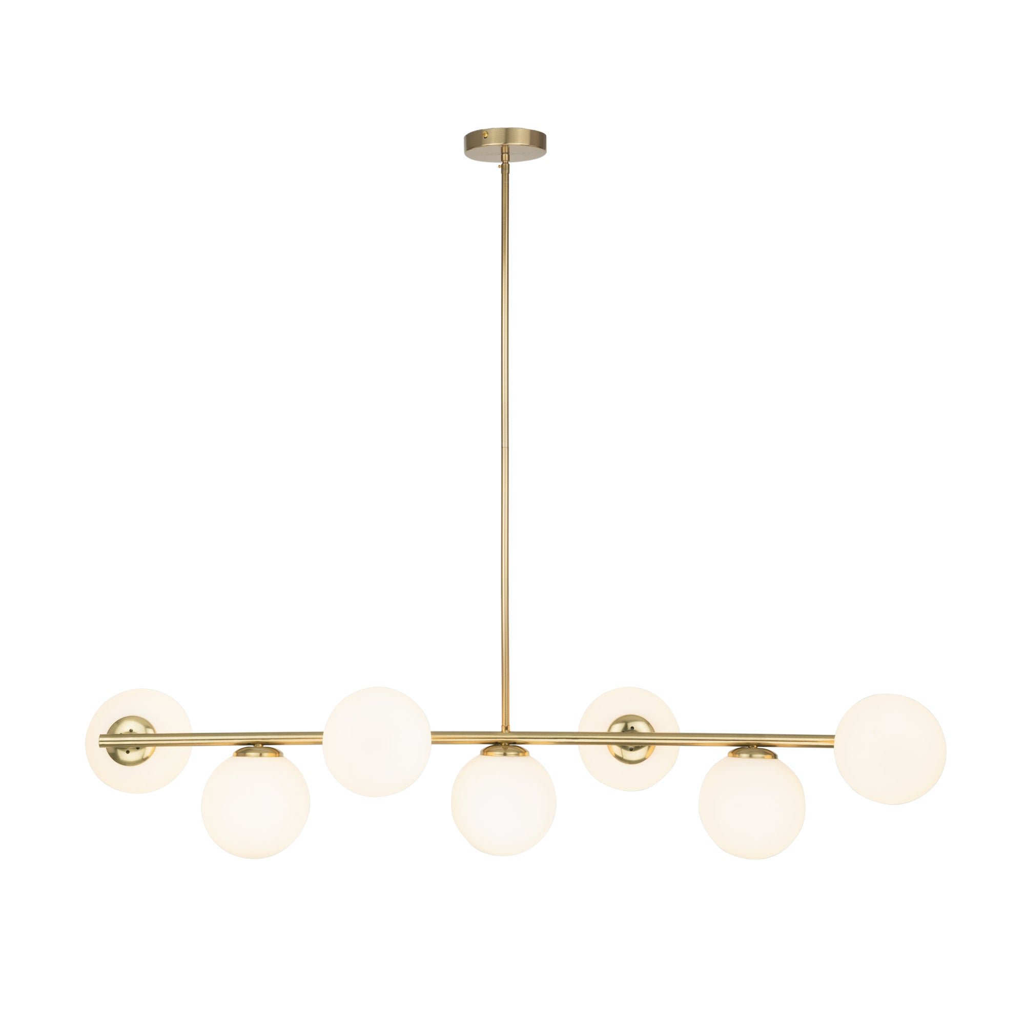 Buy Pendant Lights Australia Preston Pendant 7 Lights Brushed Brass Metal White Glass - MPLS031