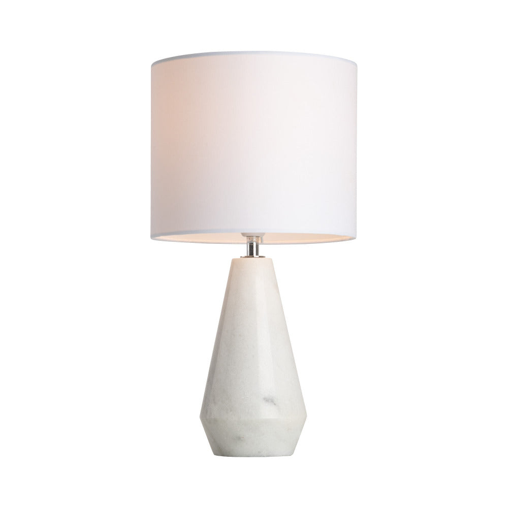 Nora 1 Light Marble Table Lamp White - MTBL022WHT