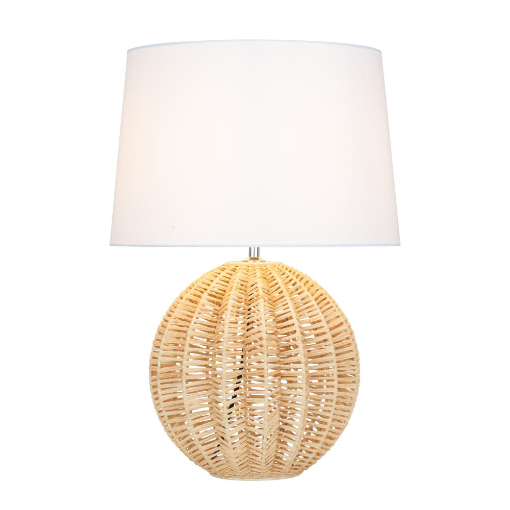 Buy Table Lamps Australia Balmain Table Lamp White Fabric / Natural Raffia - MTBL037