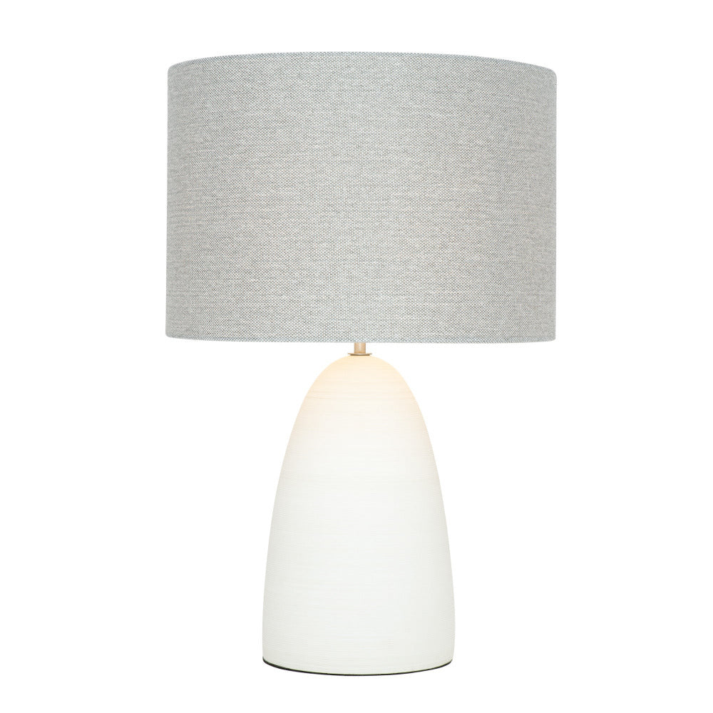 Buy Table Lamps Australia Mentone Table Lamp W390mm White Concrete / Grey Linen - MTBL040L-GRY