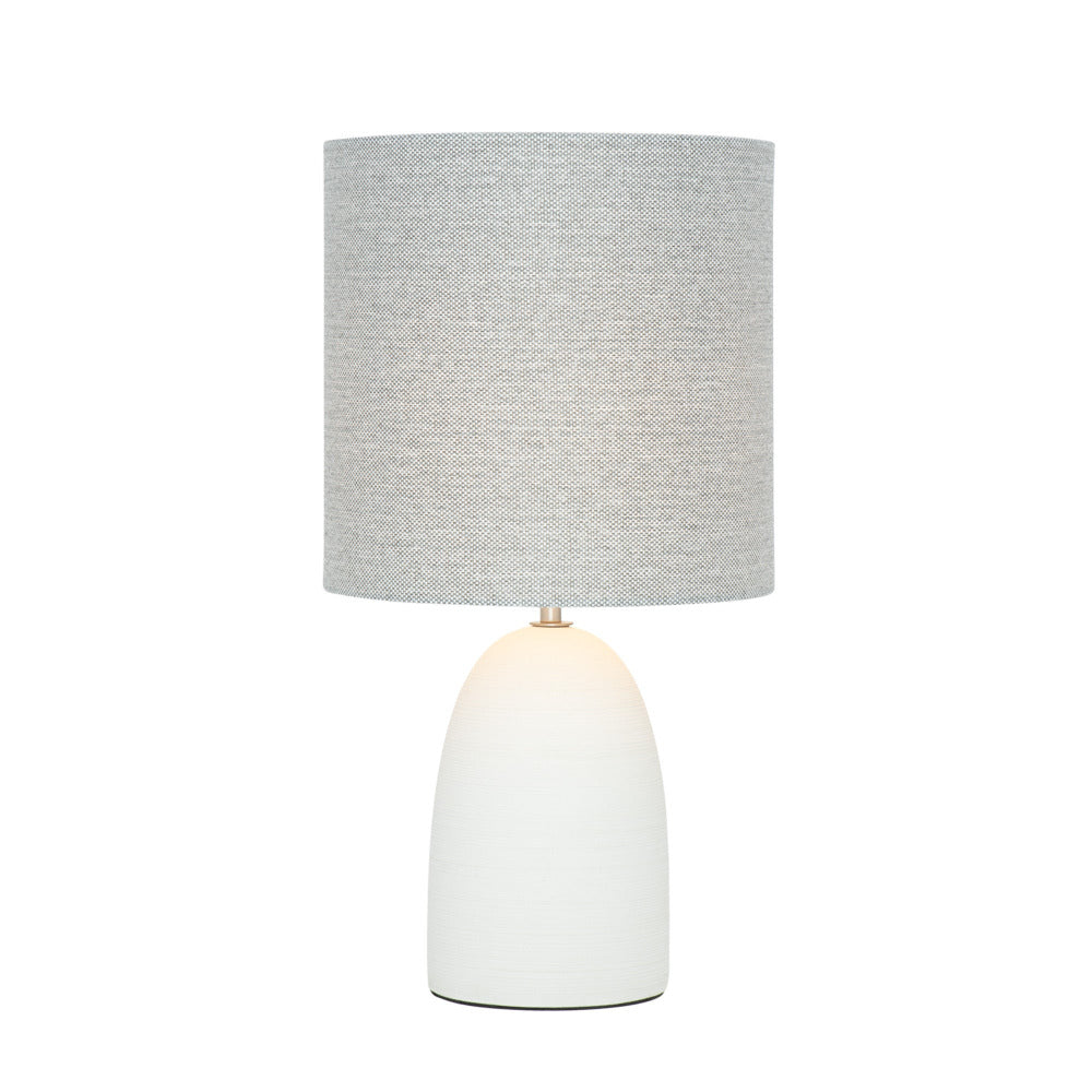 Buy Table Lamps Australia Mentone Table Lamp W250mm White Concrete / Grey Linen - MTBL040S-GRY