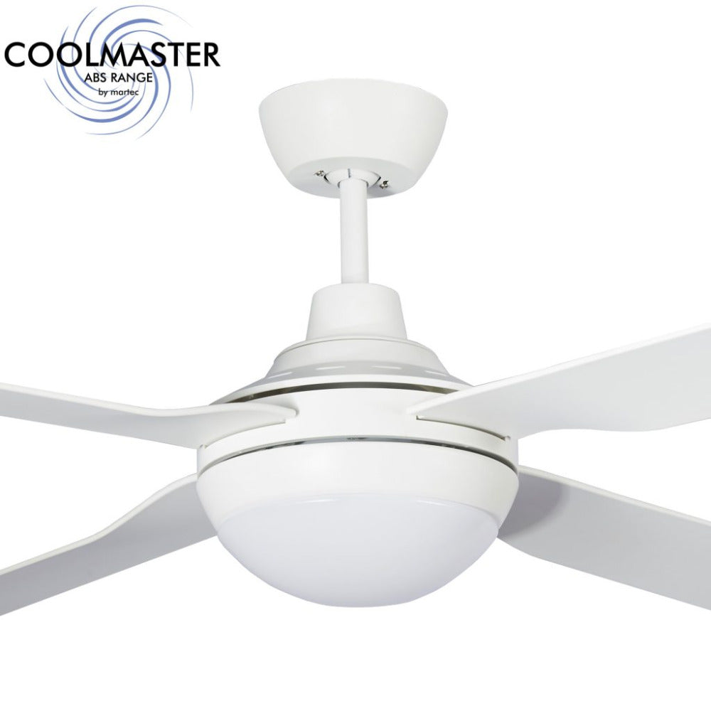 Discovery 48" 4 Blade ABS Ceiling Fan with 15W Tricolour LED Light White - MDF1243W