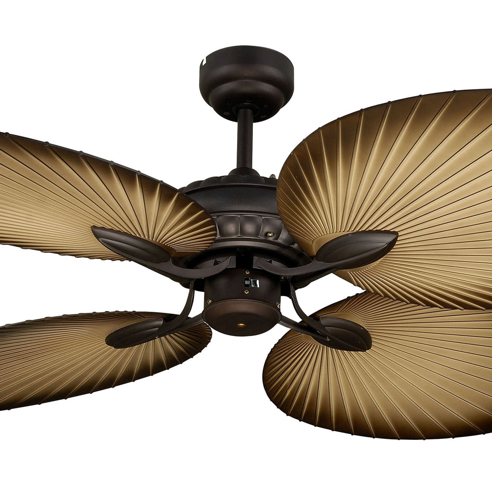 Buy AC Ceiling Fans Australia Oasis 52" 4 ABS Blade Palm Leaf Ceiling Fan Only Old Bronze - MOF134OB