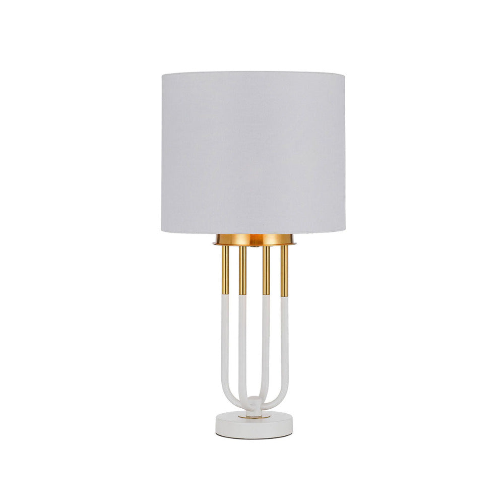 Negas 1 Light Table Lamp Antique Gold & White - NEGAS TL-WHAG