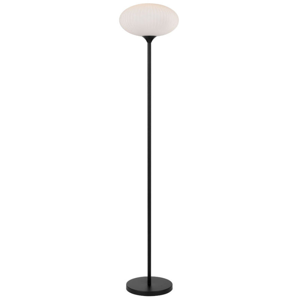 Nori 1 Light Floor Lamp Black & Opal Matt - NORI FL-BKOM