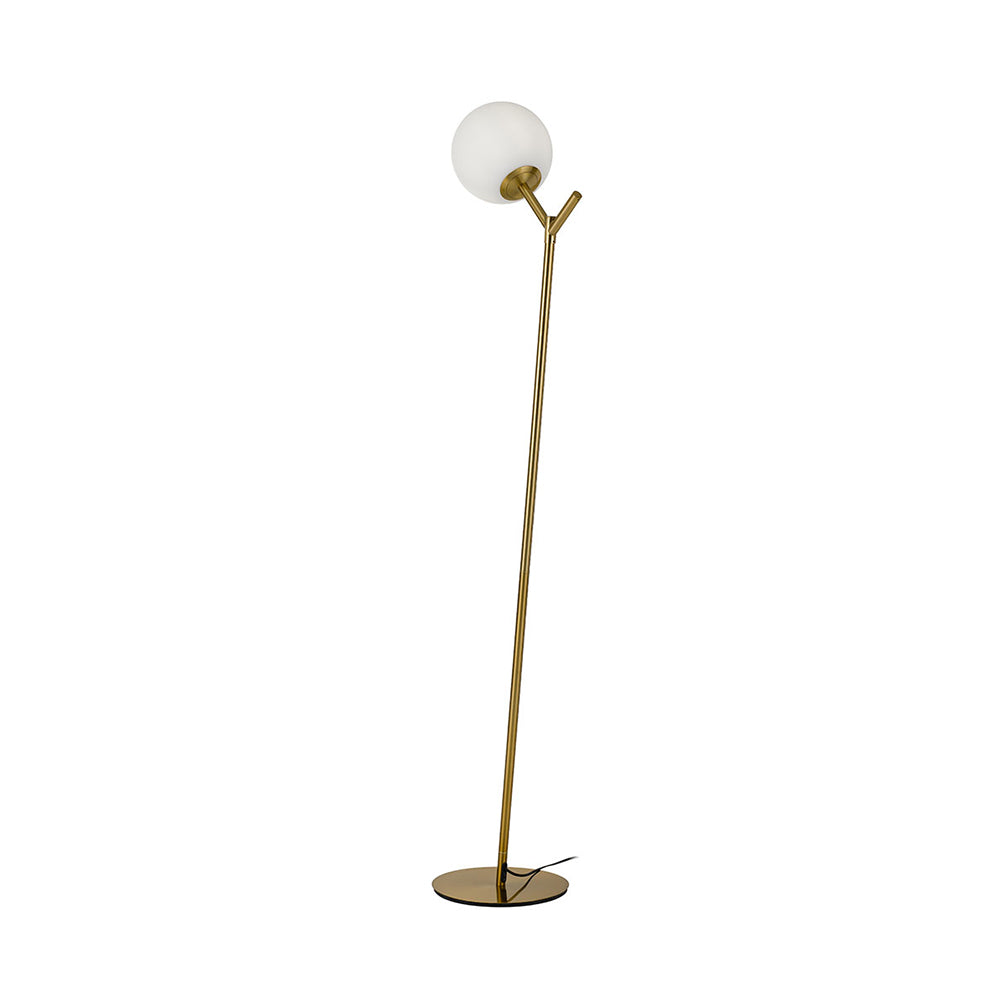 Buy Floor Lamps Australia Ohh 1 Light Floor Lamp Antique Gold & Opal Matt - OHH FL-AGOM