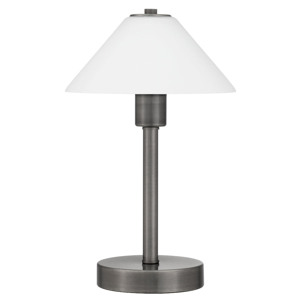 Buy Table Lamps Australia Ohio 1 Light Table Lamp Gun Metal & Opal Matt - OHIO TL GM