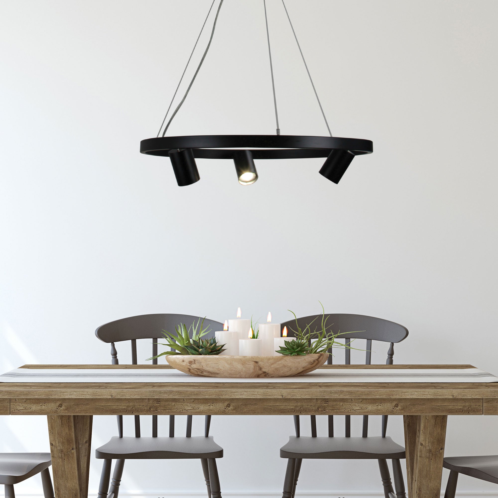 Pano 3 Light Pendant Black - OL56093BK