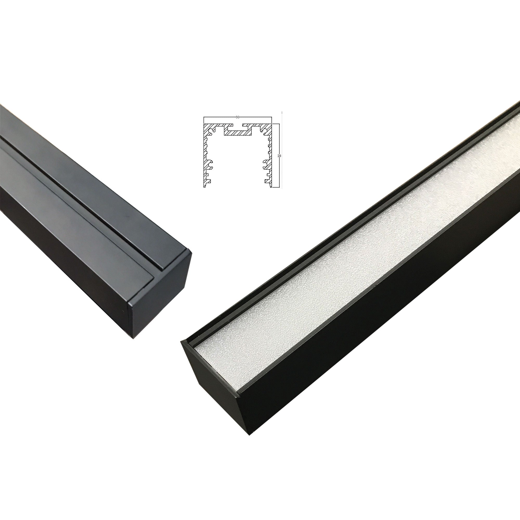 Shard LED Pendant L1500mm Black Aluminium TRI Colour - OL60625/1500BK