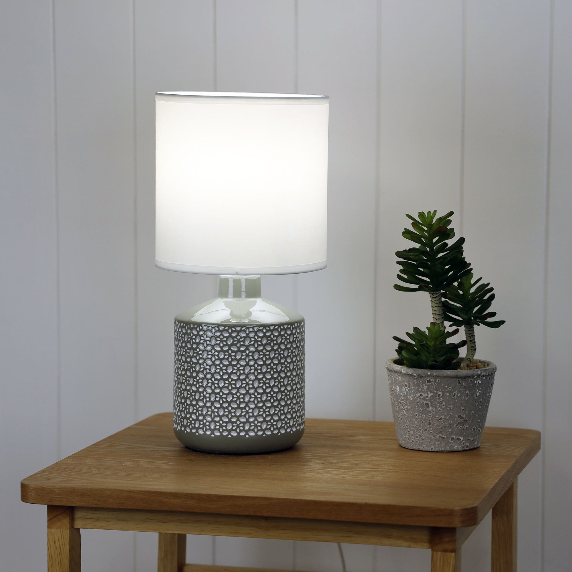 Celia 1 Light Table Lamp Grey - OL90117GY