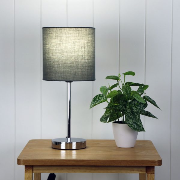 Buy Table Lamps Australia Zola 1 Light Table Lamp Grey & Chrome - OL90120GY