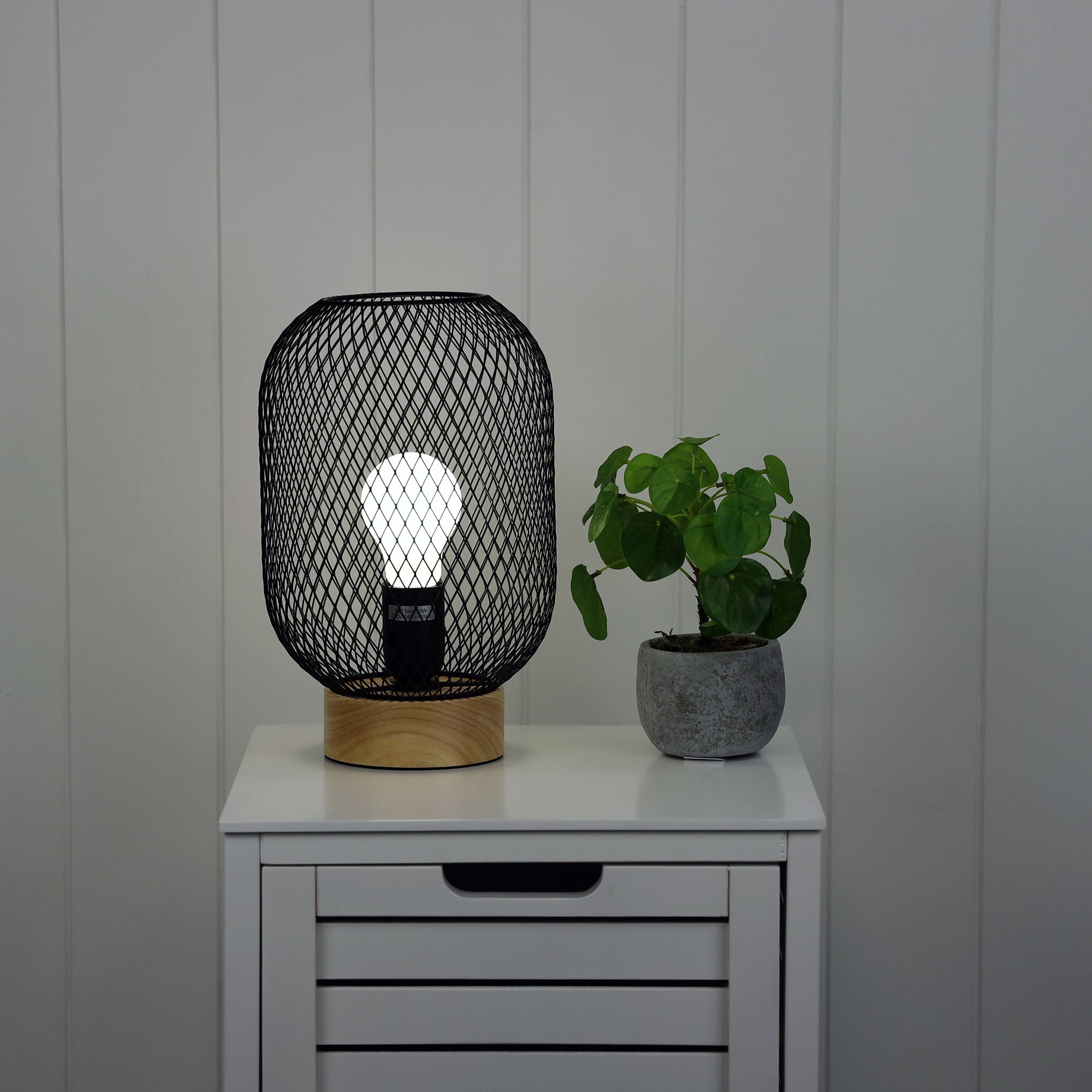 Buy Table Lamps Australia Tilda 1 Light Mesh Table Lamp Black - OL90130BK