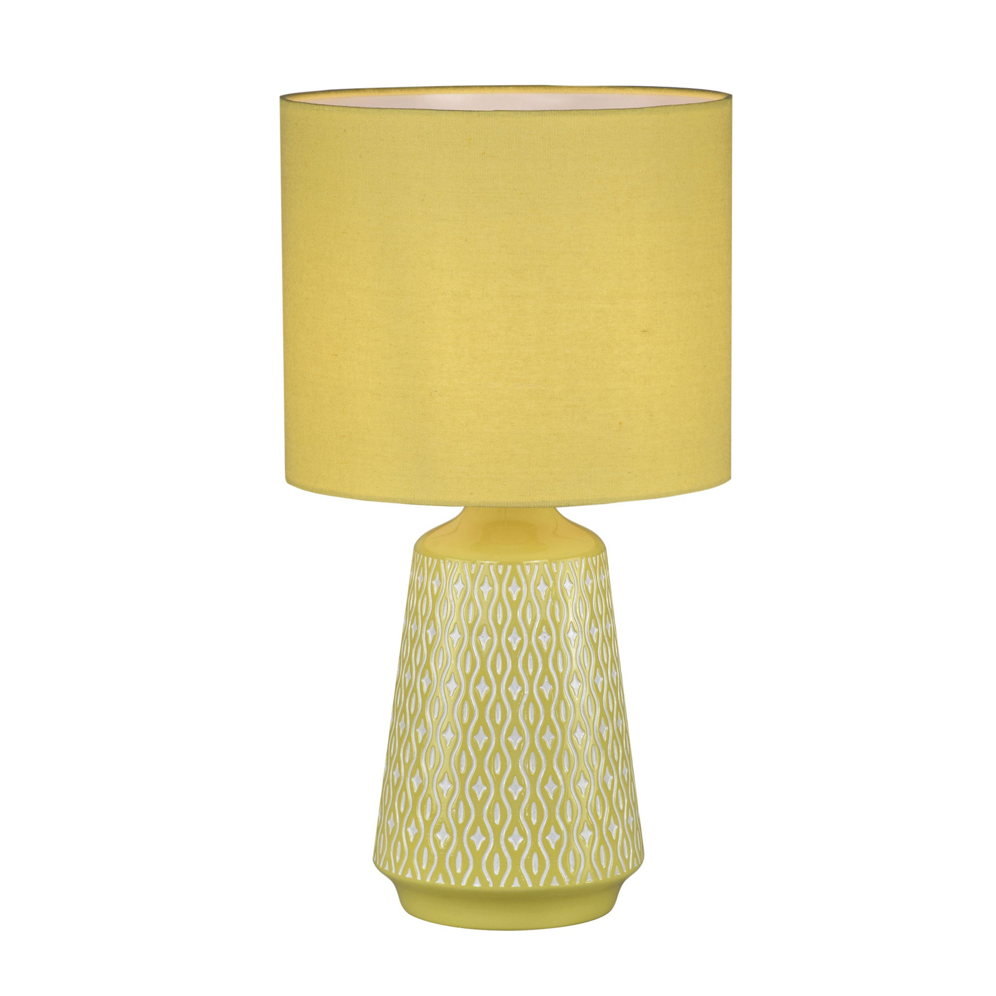 Table lamp deals with yellow shade