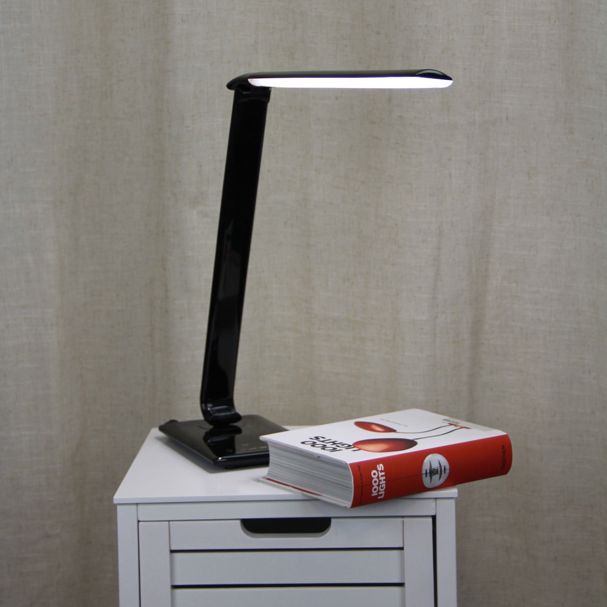 Luke LED Black Desk Lamp Touch Dim USB Port - OL92631BK