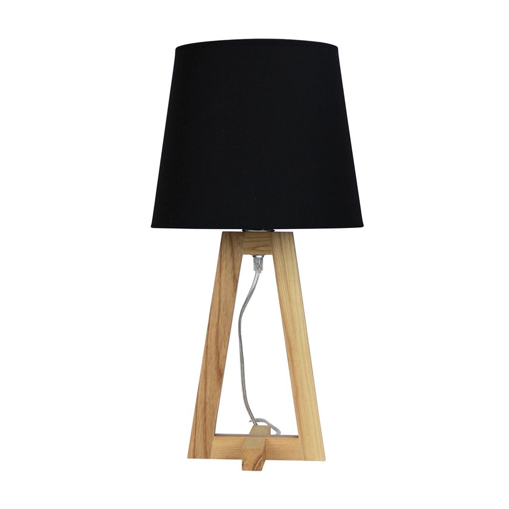 Edra 1 Light Table Lamp With Black Cotton Shade - OL93531BK