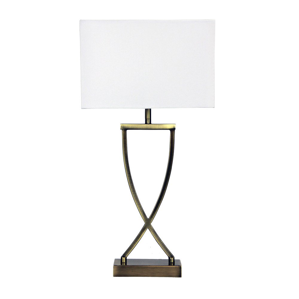 Chi 1 Light Table Lamp Antique Brass Complete With Shade - OL93801AB