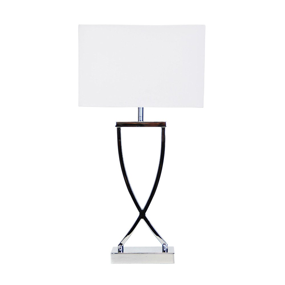 Chi 1 Light Table Lamp Chrome Complete With Shade - OL93801CH
