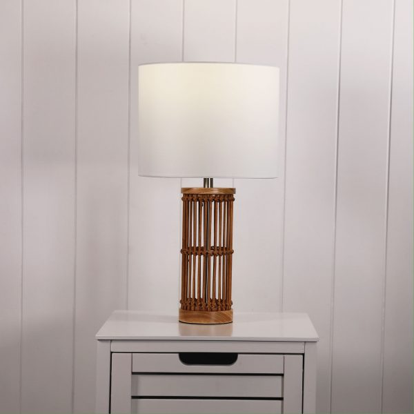 Buy Table Lamps Australia Medan Table Lamp Natural Bamboo White - OL95712