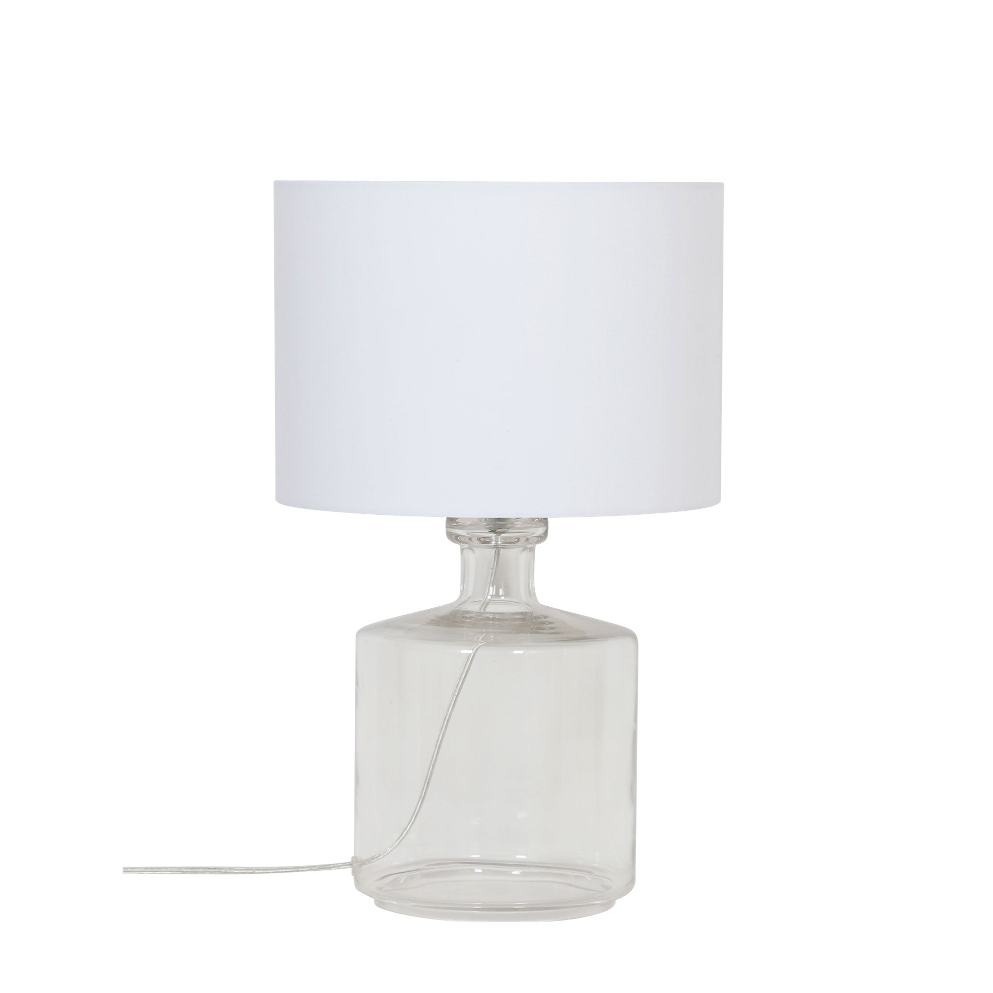 Buy Table Lamps Australia Fermo Table Lamp Clear Glass White Cotton - OL95713CL